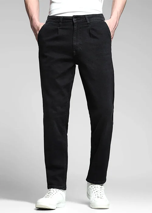 Men Regular Low Rise Black Jeans