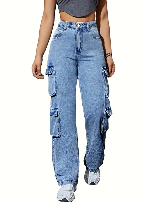 Women Relaxed Fit Mid Rise Light Blue Jeans