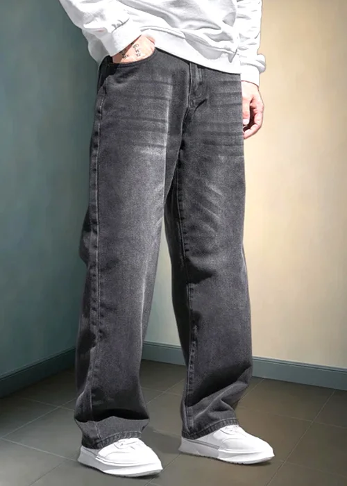 Men Jogger Fit Mid Rise Grey Jeans