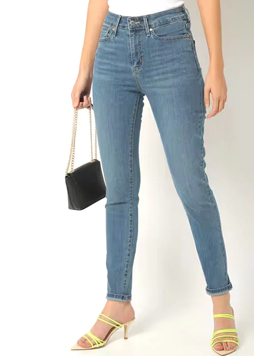 Women Slim Mid Rise Light Blue Jeans
