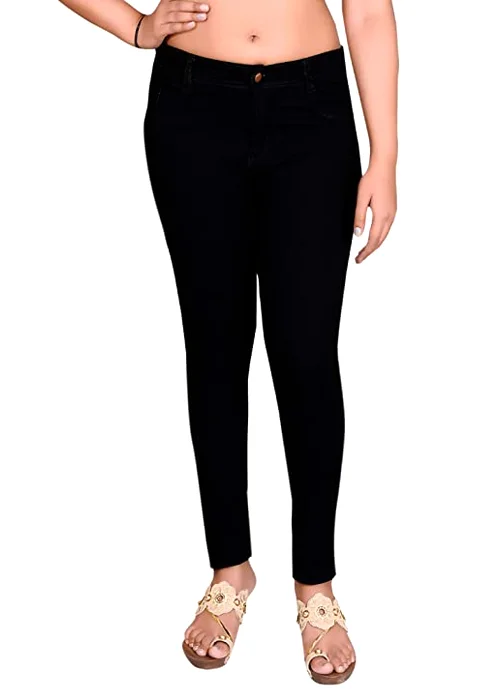 Women Regular Low Rise Black Jeans