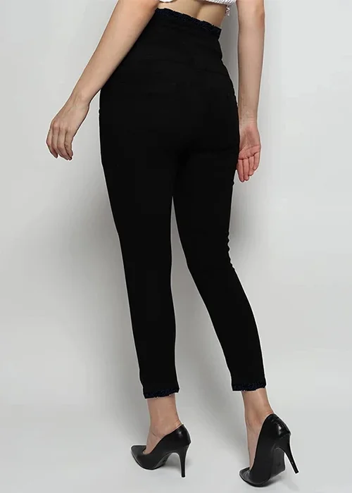 Women Regular Low Rise Black Jeans