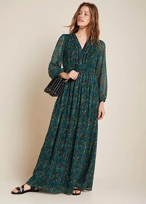 Women Fit and Flare Green Maxi/Full Length Dress