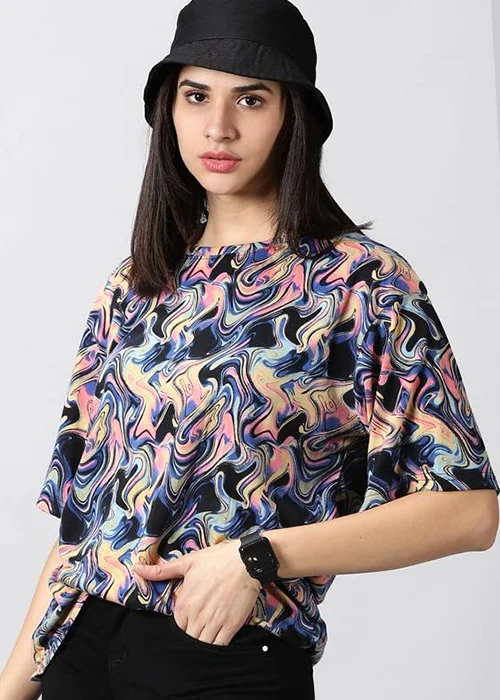 Women Solid Crew Neck Cotton Blend Multicolor T-Shirt