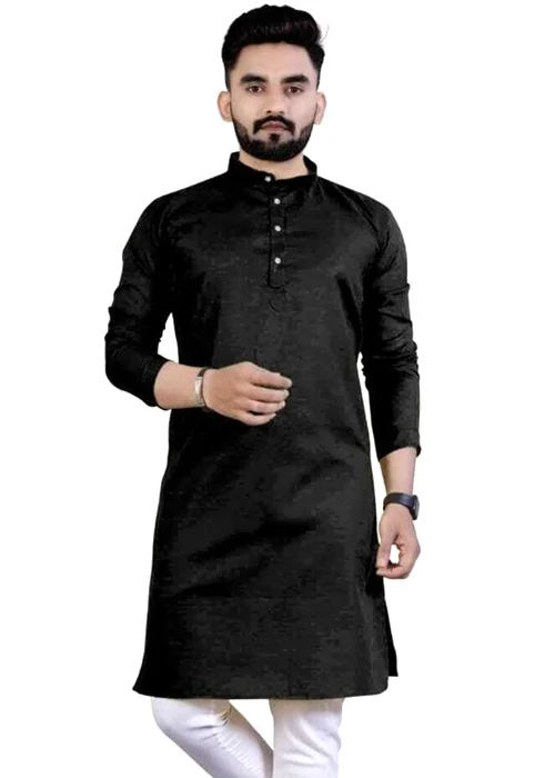 Men Embellished Cotton Blend Straight Kurta