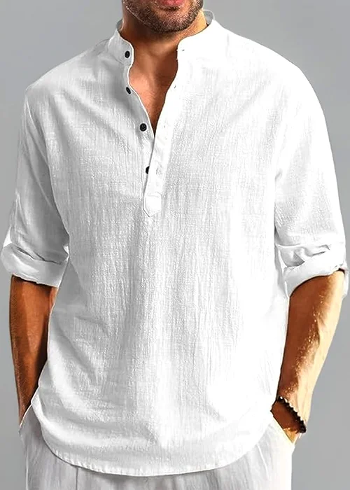 Men Solid Cotton Blend Straight Kurta